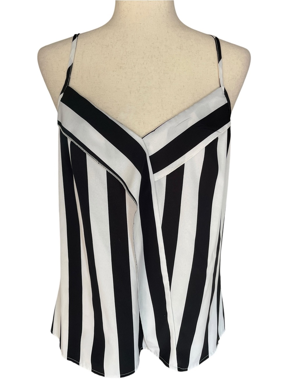 Brenda Black & White Striped Tank Top